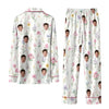 Romantic White Flower Medley Custom Long Pajama Set
