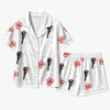 Romantic White Heart Balloon Scatter Custom Short Pajama Set for Couples