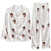 Romantic White Heart Contours Custom Long Pajama Set