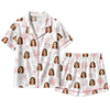 Romantic White Heel Bouquet Scatter Custom Short Pajama Set for Bride