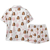 Romantic White Heel Bouquet Scatter Custom Short Pajama Set for Bride