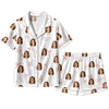 Romantic White Ribbon Ring Scatter Custom Short Pajama Set for Bride
