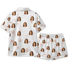 Romantic White Ribbon Ring Scatter Custom Short Pajama Set for Bride - image 3