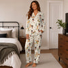 Rustic Cream Beige Aztec Diamonds Custom Long Pajama Set for Dog Lovers