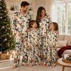 Rustic Cream Woven Border Custom Long Pajama Set for Pet Lovers