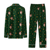 Rustic Dark Green Leaf Scatter Custom Long Pajama Set