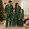 Rustic Dark Green Leaf Scatter Custom Long Pajama Set