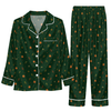 Rustic Dark Green Leaf Scatter Custom Long Pajama Set