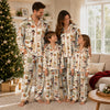 Rustic Ivory Orange Foliage Tiles Custom Long Pajama Set