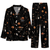 Spooky Black Icon Toss Custom Long Pajama Set
