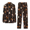 Spooky Black Mystic Motifs Custom Long Pajama Set