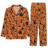 Spooky Orange Illustrated Scatter Custom Long Pajama Set