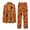 Spooky Orange Illustrated Scatter Custom Long Pajama Set