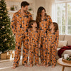 Spooky Orange Illustrated Scatter Custom Long Pajama Set