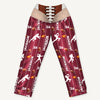 Football sports pajama pants for men, burgundy, name and number print