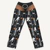 Hockey sports pajama pants for men, black, name and number print