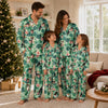 Tropical Green Botanical Print Custom Long Pajama Set for Dog Lovers