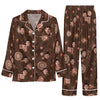 Vintage Dark Choco Brown Memento Scatter Custom Long Pajama Set