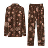 Vintage Dark Choco Brown Memento Scatter Custom Long Pajama Set