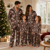 Vintage Dark Choco Brown Memento Scatter Custom Long Pajama Set