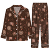 Vintage Dark Choco Brown Memento Scatter Custom Long Pajama Set