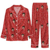 Vintage Red Floral Toile Custom Long Pajama Set