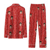 Vintage Red Floral Toile Custom Long Pajama Set