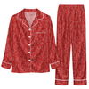 Vintage Red Floral Toile Custom Long Pajama Set