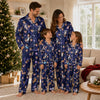 Whimsical Blue Galaxy Print Custom Long Pajama Set for Cat Lovers
