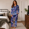 Whimsical Blue Scenic Gradient Custom Long Pajama Set