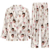 Whimsical Cream Ornament Scatter Custom Long Pajama Set
