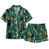 Whimsical Deep Teal Celestial Medley Custom Short Pajama Set