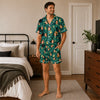 Whimsical Deep Teal Celestial Medley Custom Short Pajama Set