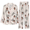 Whimsical Ivory Sketch Figures Custom Long Pajama Set