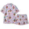 Whimsical Light Lavender Gift Bow Medley Custom Short Pajama Set - image 3