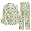 Whimsical Mint Green Critter Print Custom Long Pajama Set