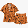 Whimsical Orange Pointed Motifs Custom Short Pajama Set