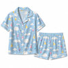 Whimsical Sky Blue Cloud Balloon Scatter Custom Short Pajama Set - image 2