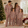 Festive Red Buffalo Plaid Cat Face Custom Long Pajama Set for Cat Lovers - worn by family