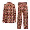 Festive Red Buffalo Plaid Dog Face Custom Long Pajama Set for Dog Lovers - back view