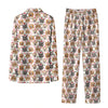 Festive White Santa Hat Pet Faces Custom Long Pajama Set for Pet Lovers - back view